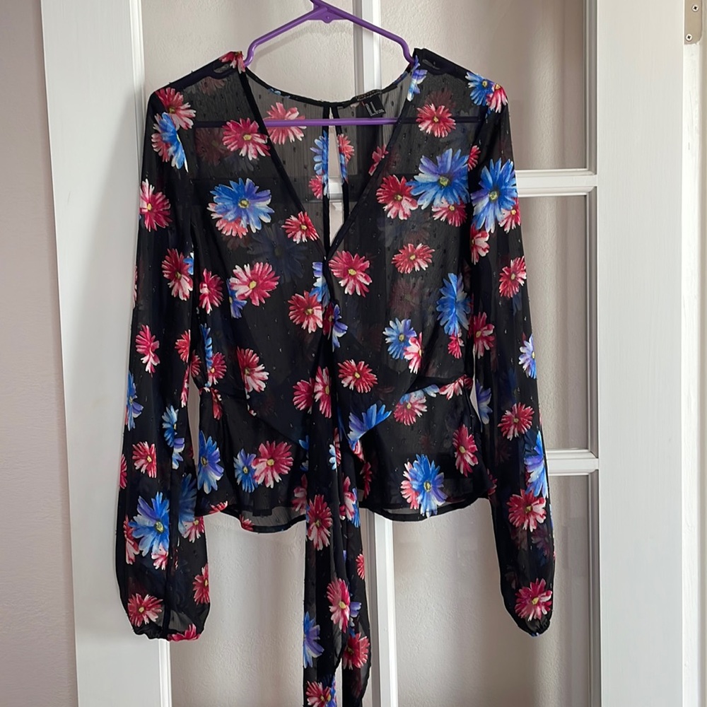 Sheer floral top